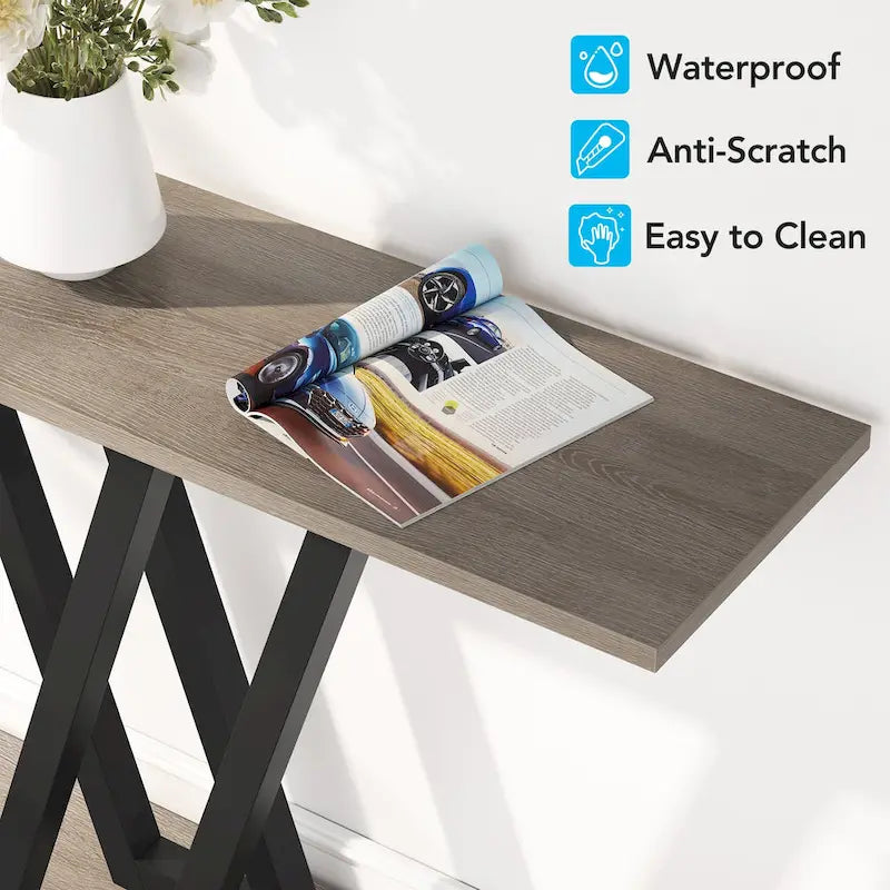 Industrial Console Table for Entryway