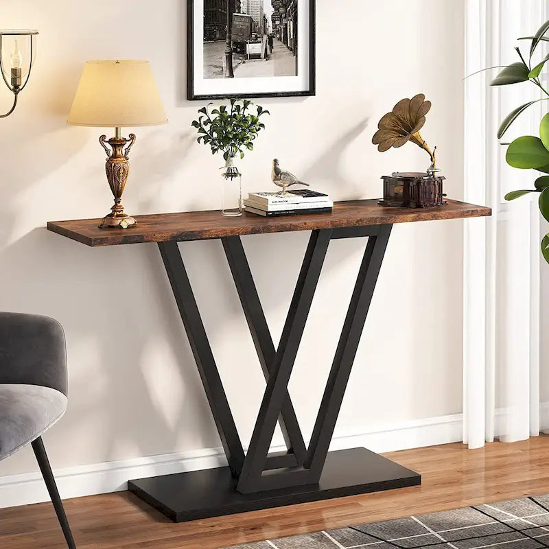 Industrial Console Table for Entryway