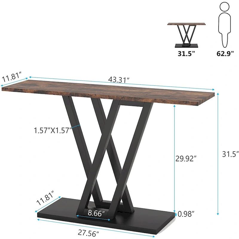 Industrial Console Table for Entryway