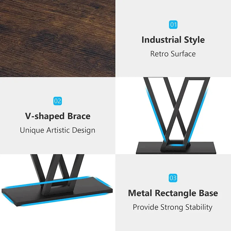 Industrial Console Table for Entryway