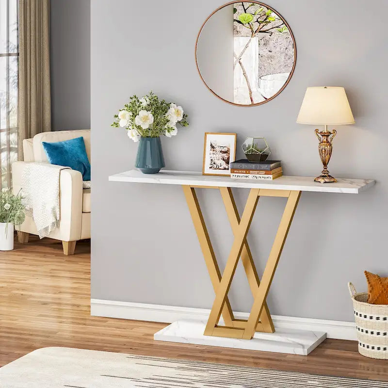 Industrial Console Table for Entryway