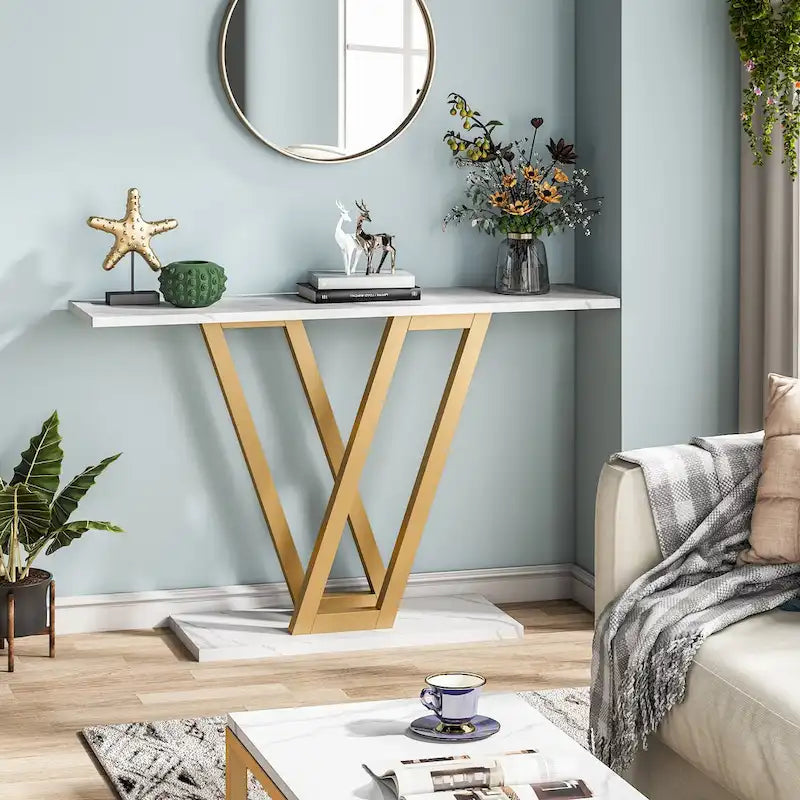 Industrial Console Table for Entryway