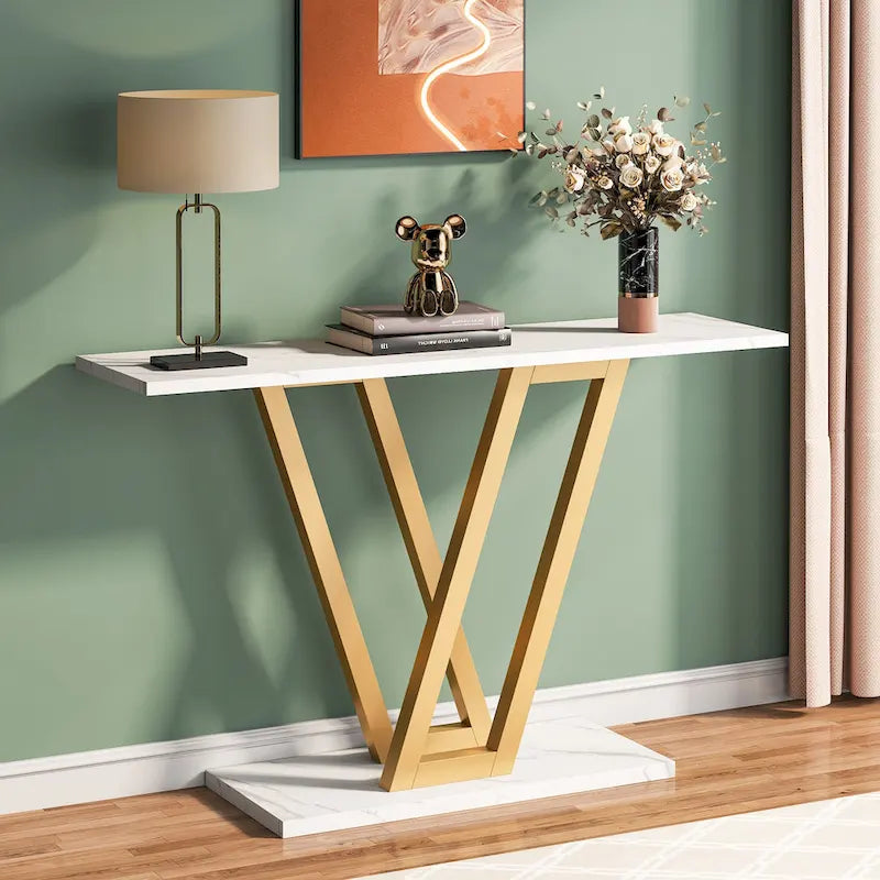 Industrial Console Table for Entryway