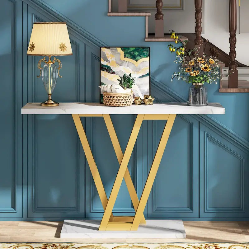 Industrial Console Table for Entryway