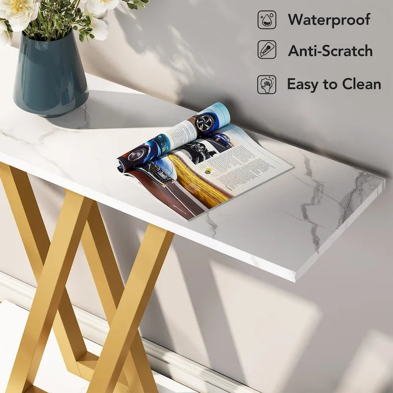 Industrial Console Table for Entryway