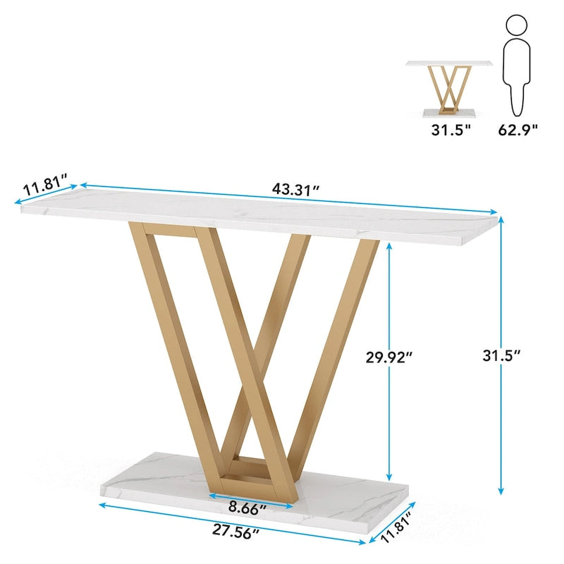 Industrial Console Table for Entryway