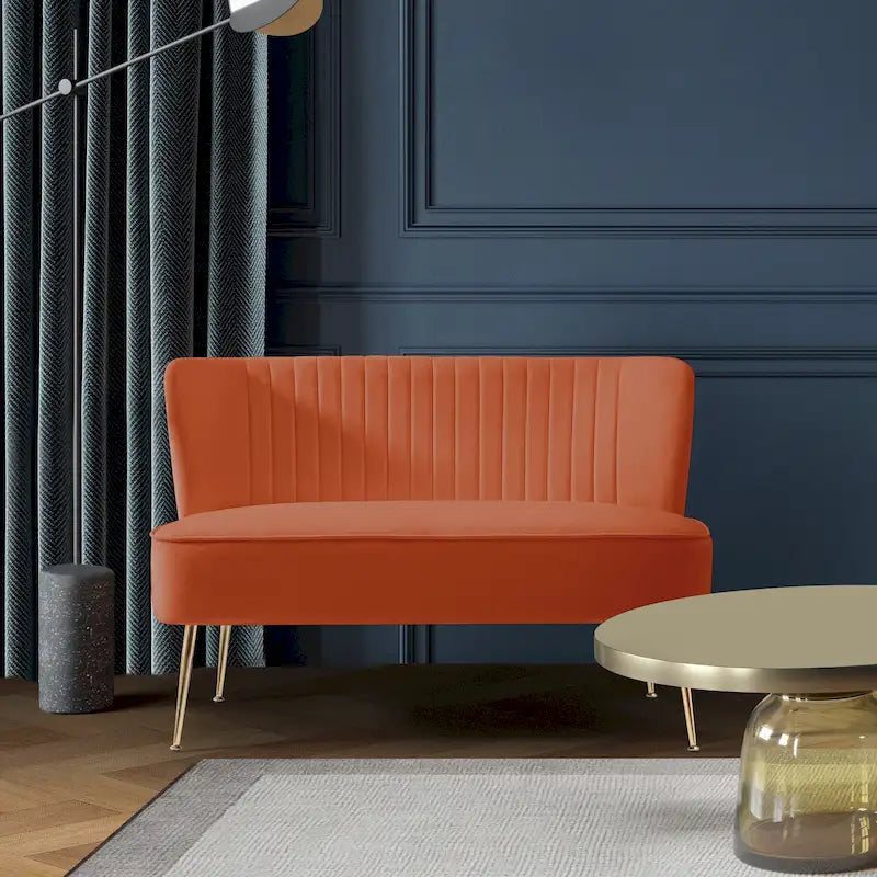 46-Inch Armless Velvet Loveseat