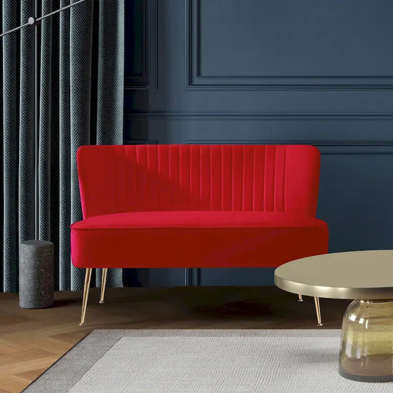 46-Inch Armless Velvet Loveseat