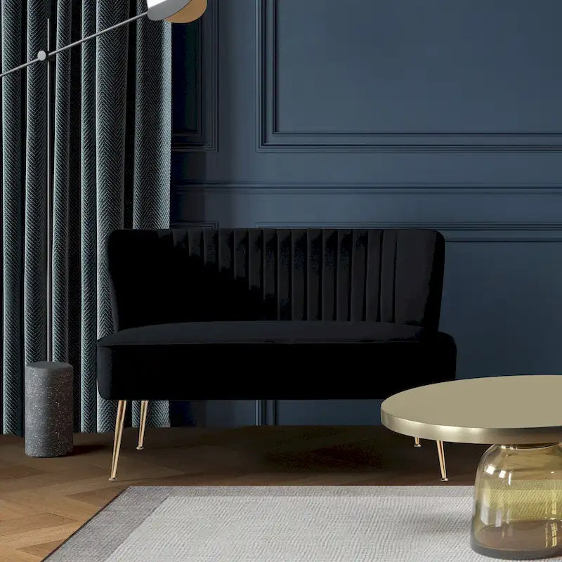 46-Inch Armless Velvet Loveseat