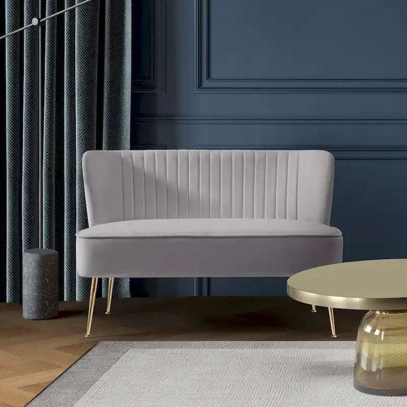 46-Inch Armless Velvet Loveseat