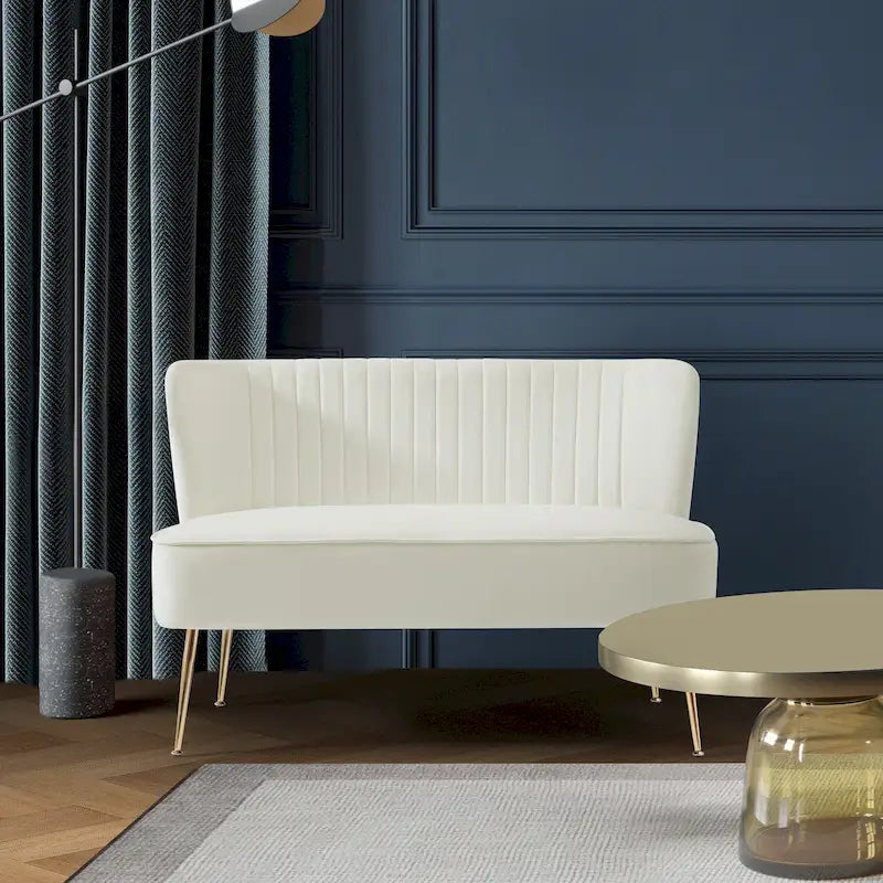 46-Inch Armless Velvet Loveseat