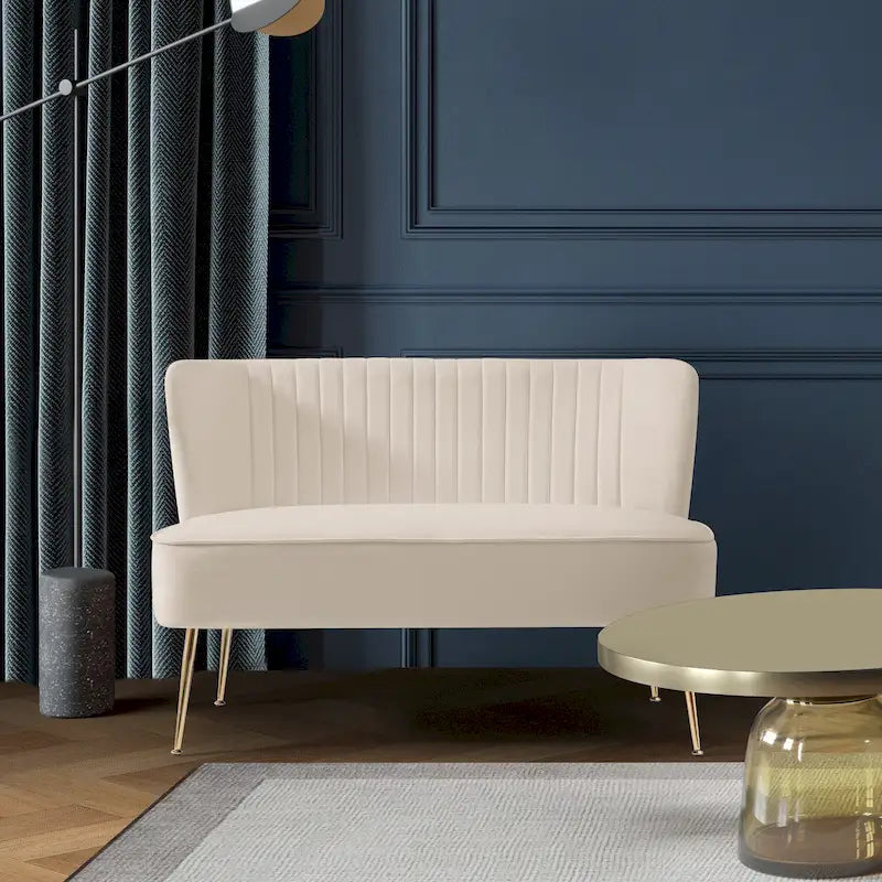 46-Inch Armless Velvet Loveseat