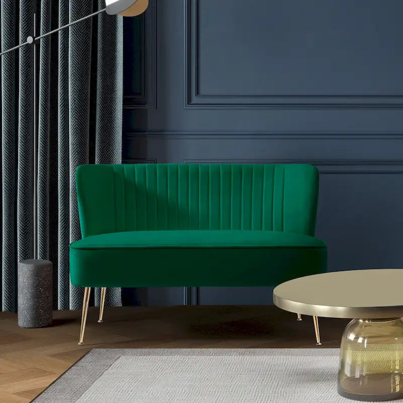 46-Inch Armless Velvet Loveseat