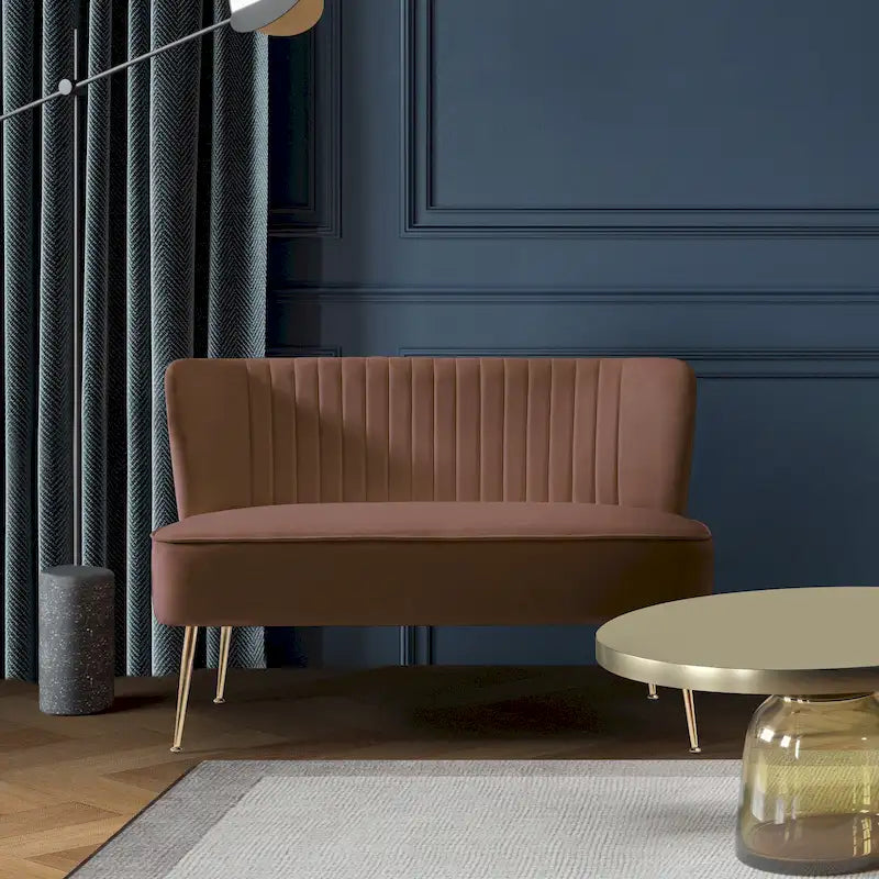 46-Inch Armless Velvet Loveseat