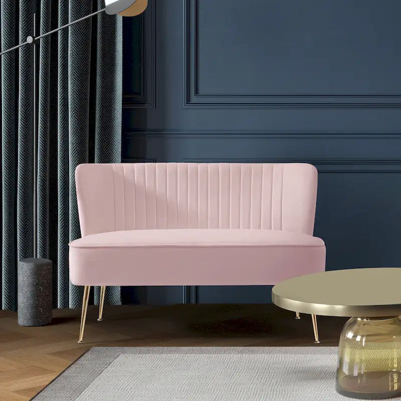 46-Inch Armless Velvet Loveseat