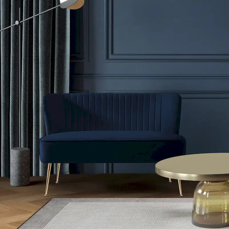 46-Inch Armless Velvet Loveseat