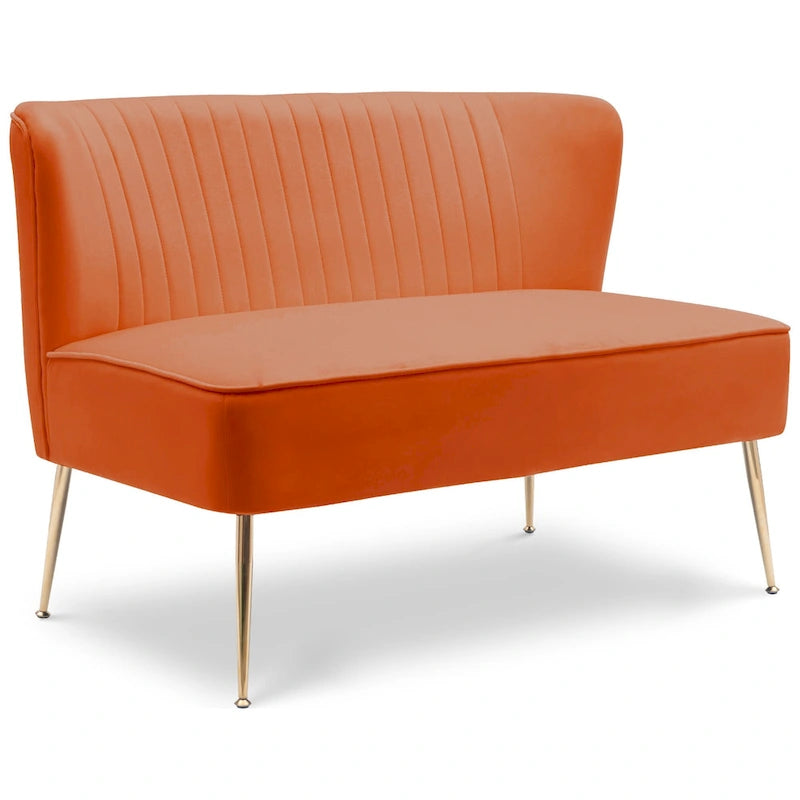 46-Inch Armless Velvet Loveseat