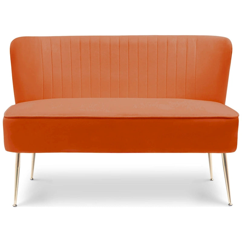 46-Inch Armless Velvet Loveseat