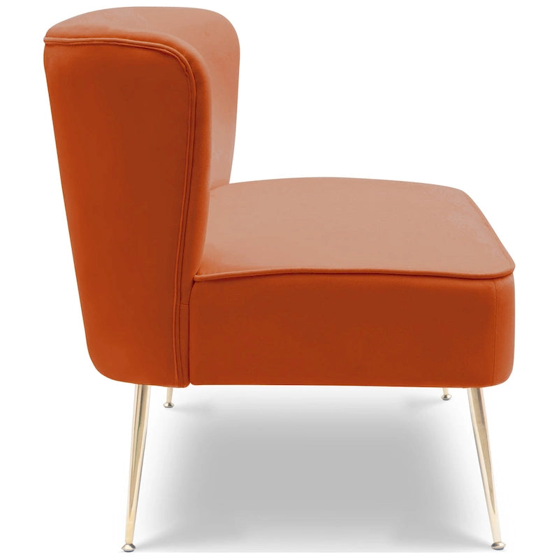 46-Inch Armless Velvet Loveseat
