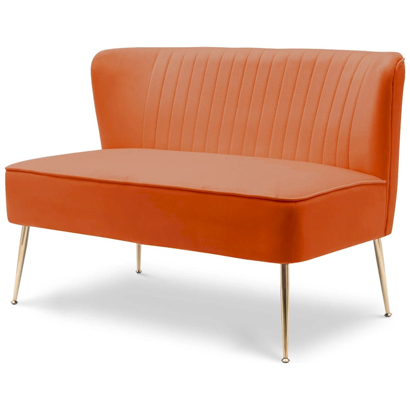 46-Inch Armless Velvet Loveseat