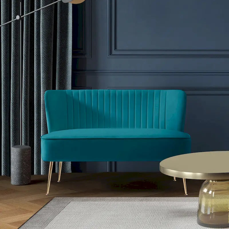 46-Inch Armless Velvet Loveseat