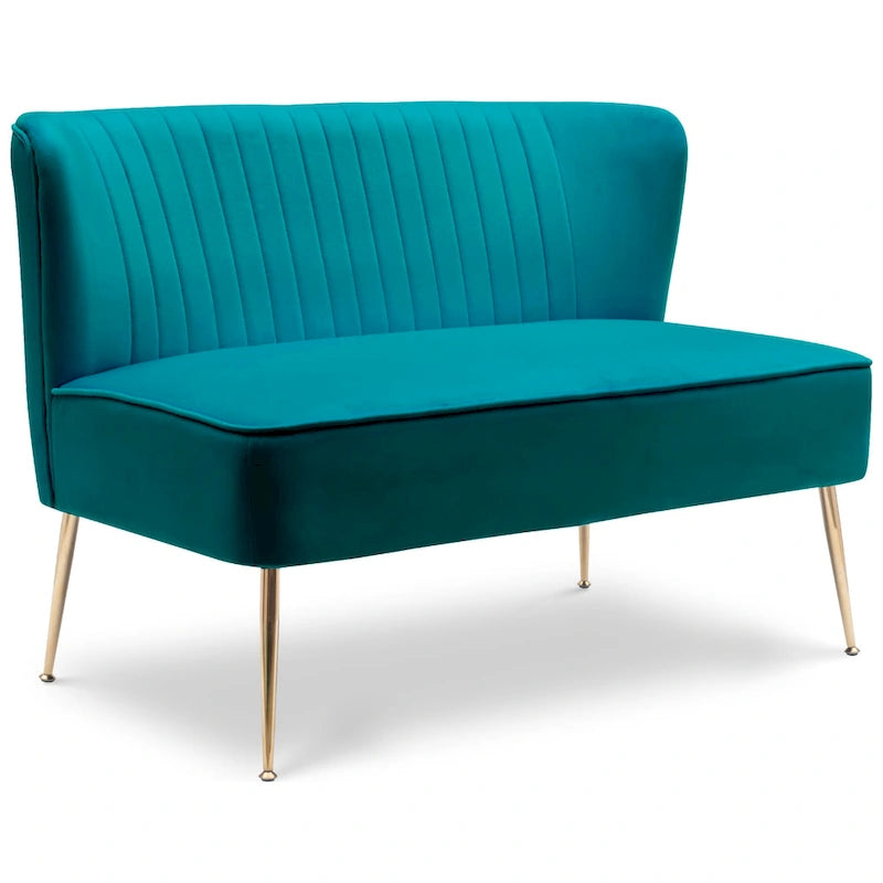 46-Inch Armless Velvet Loveseat