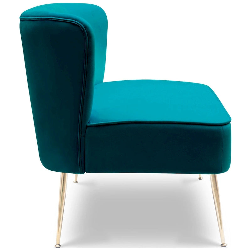46-Inch Armless Velvet Loveseat