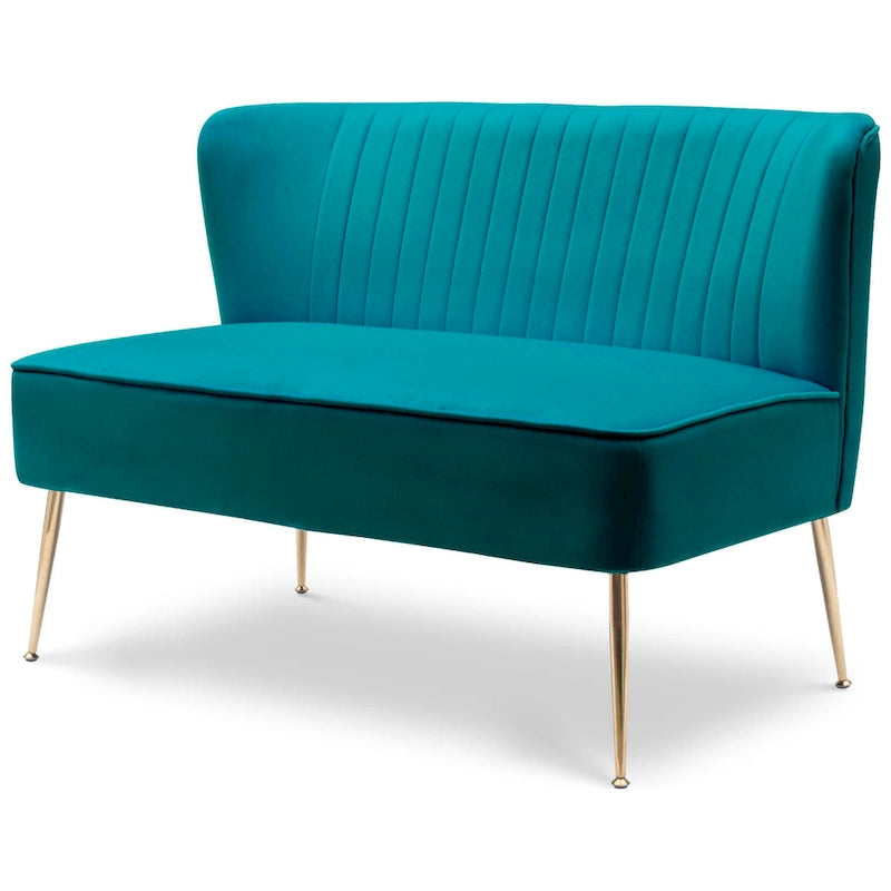 46-Inch Armless Velvet Loveseat
