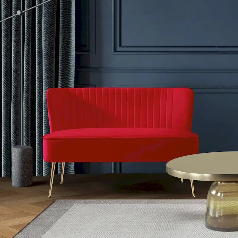 46-Inch Armless Velvet Loveseat