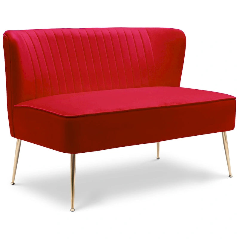 46-Inch Armless Velvet Loveseat