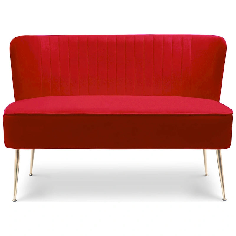 46-Inch Armless Velvet Loveseat