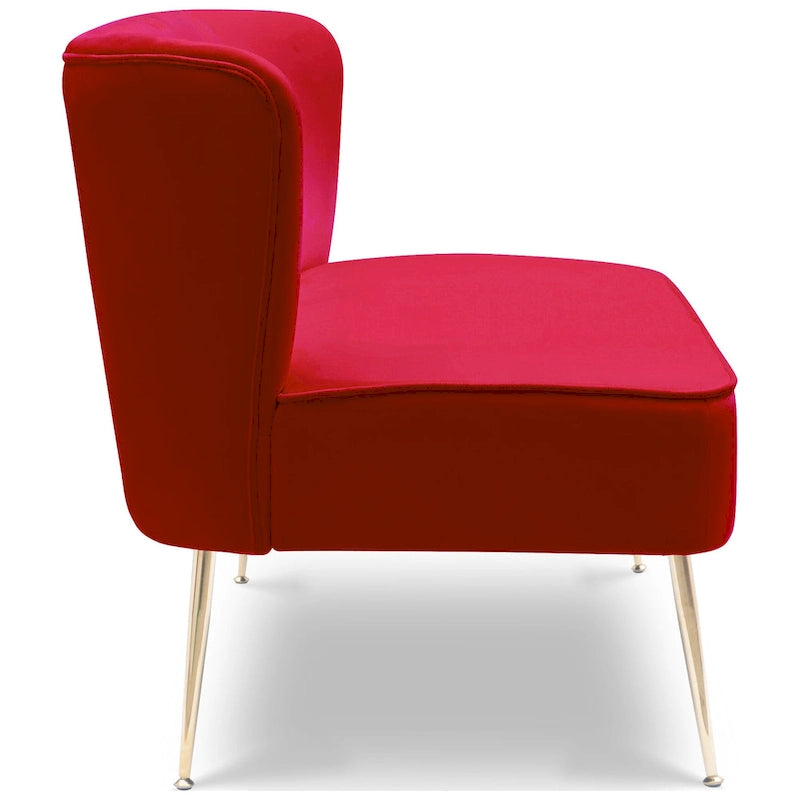 46-Inch Armless Velvet Loveseat