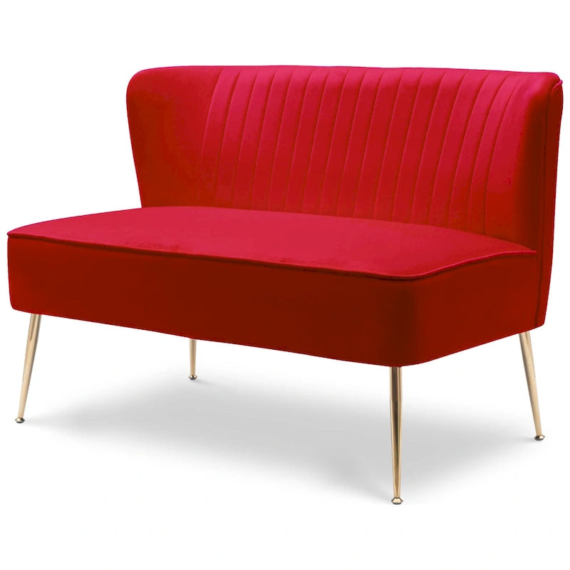 46-Inch Armless Velvet Loveseat