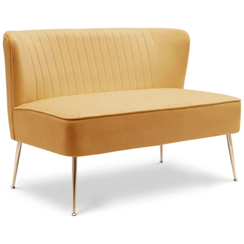 46-Inch Armless Velvet Loveseat