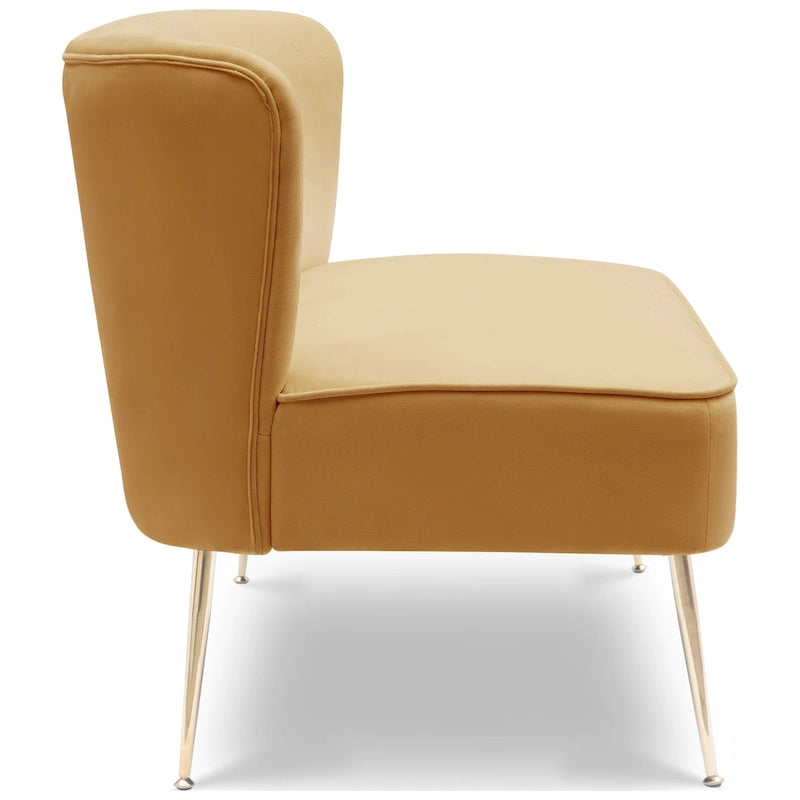 46-Inch Armless Velvet Loveseat