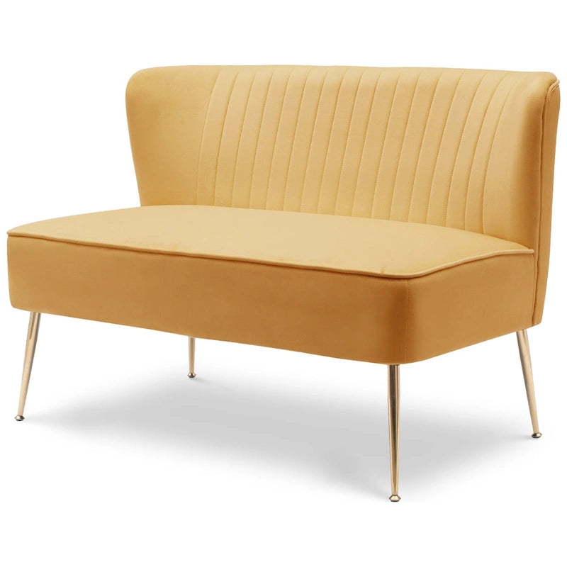 46-Inch Armless Velvet Loveseat