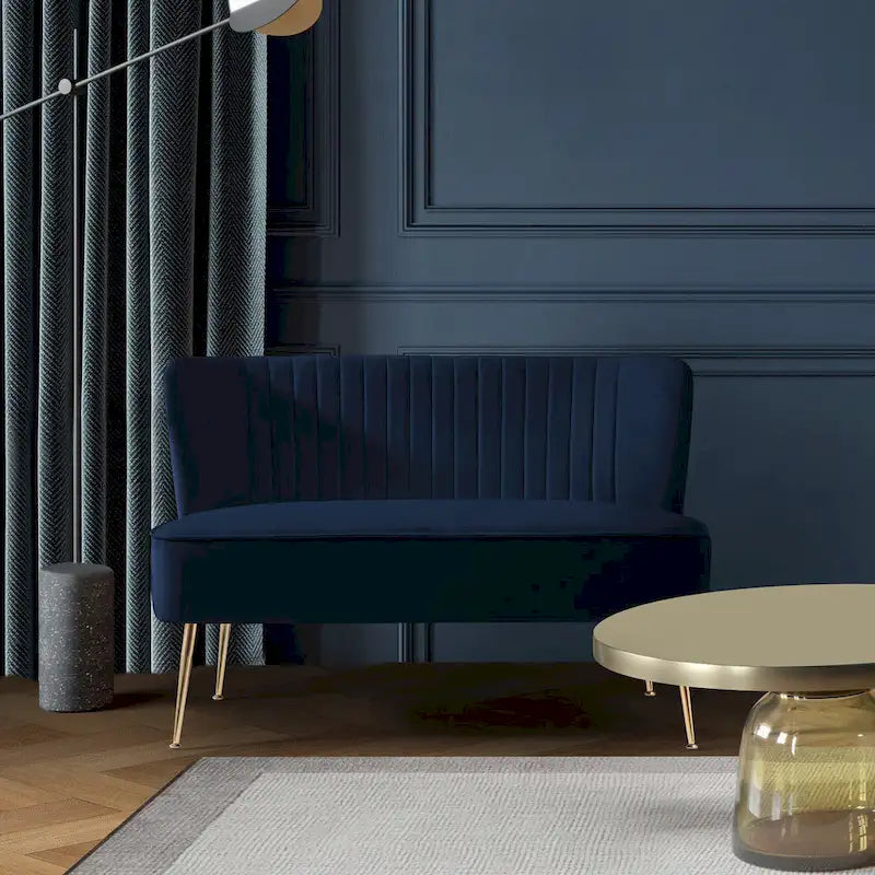 46-Inch Armless Velvet Loveseat