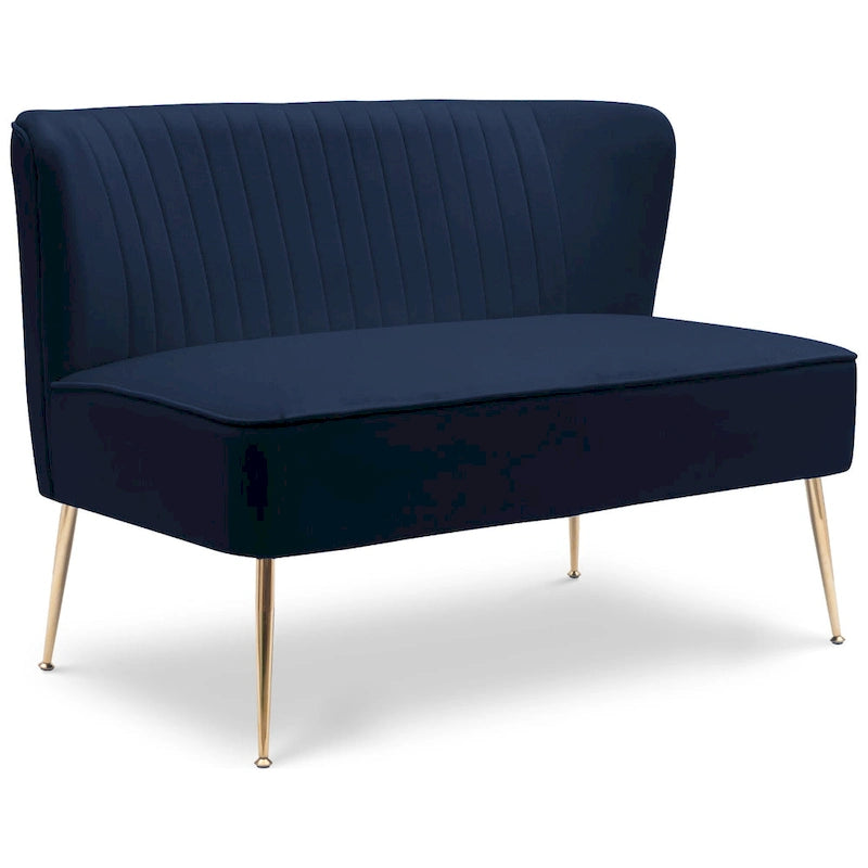 46-Inch Armless Velvet Loveseat