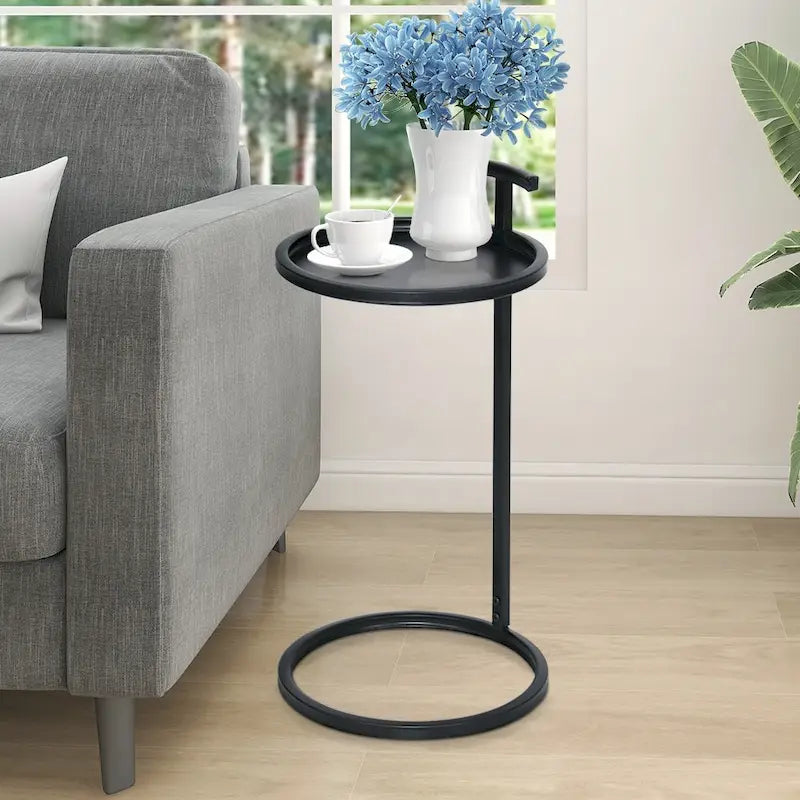 Round Metal Accent C Table