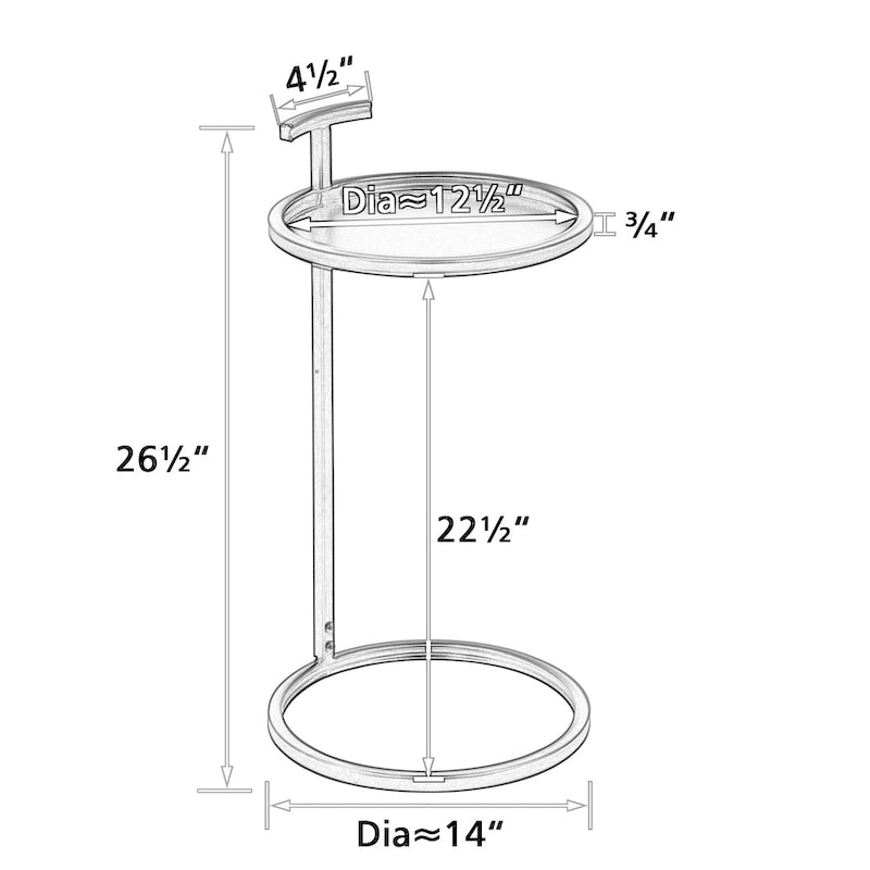 Round Metal Accent C Table