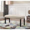 Fabric Dining Bench with Nailhead Trim