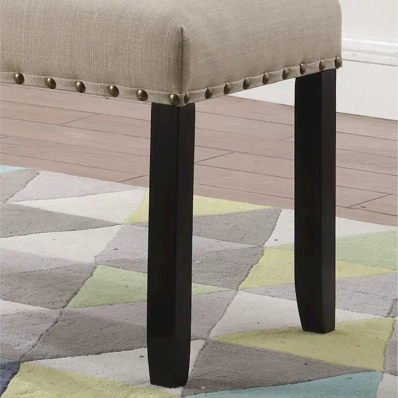 Fabric Dining Bench with Nailhead Trim