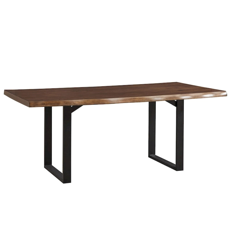 Live-Edge Wood and Metal Dining Table