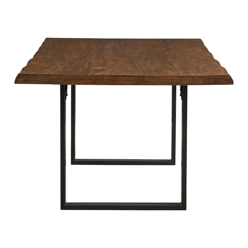 Live-Edge Wood and Metal Dining Table