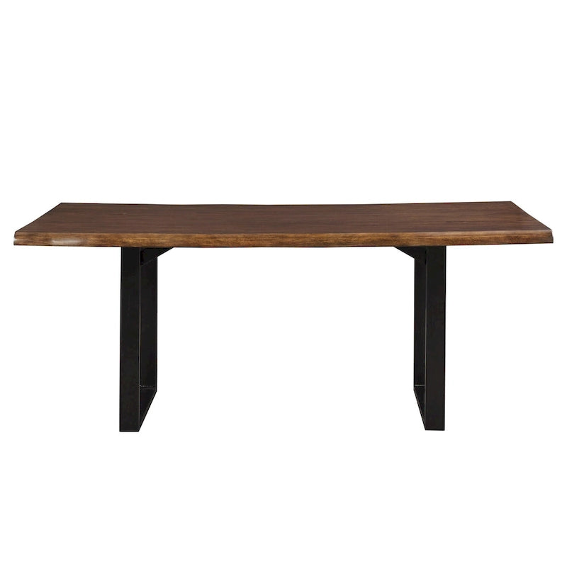 Live-Edge Wood and Metal Dining Table