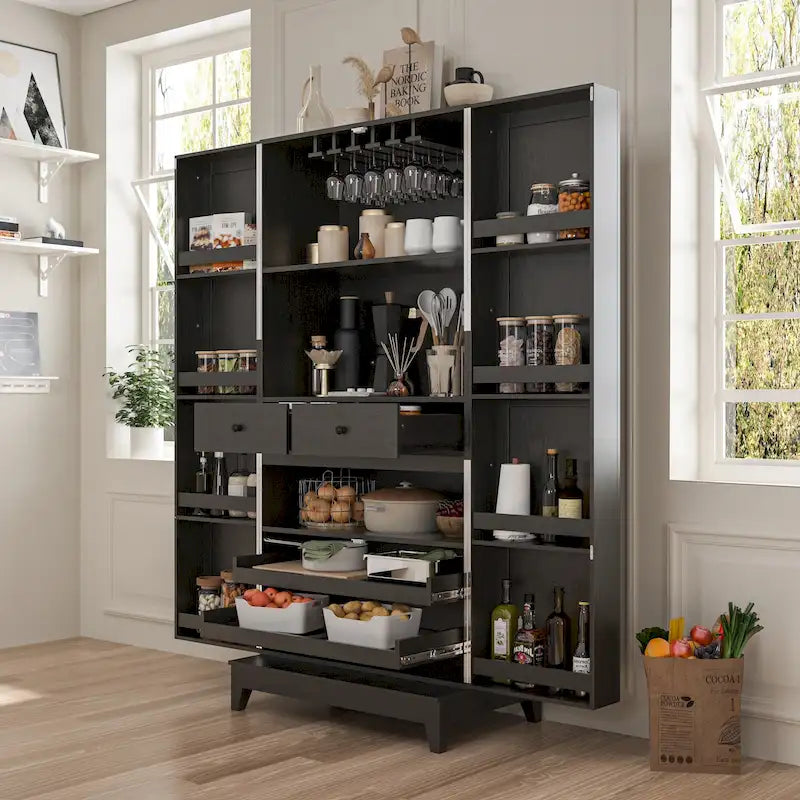 Multifunctional Kitchen and Wine Storage Cabinet