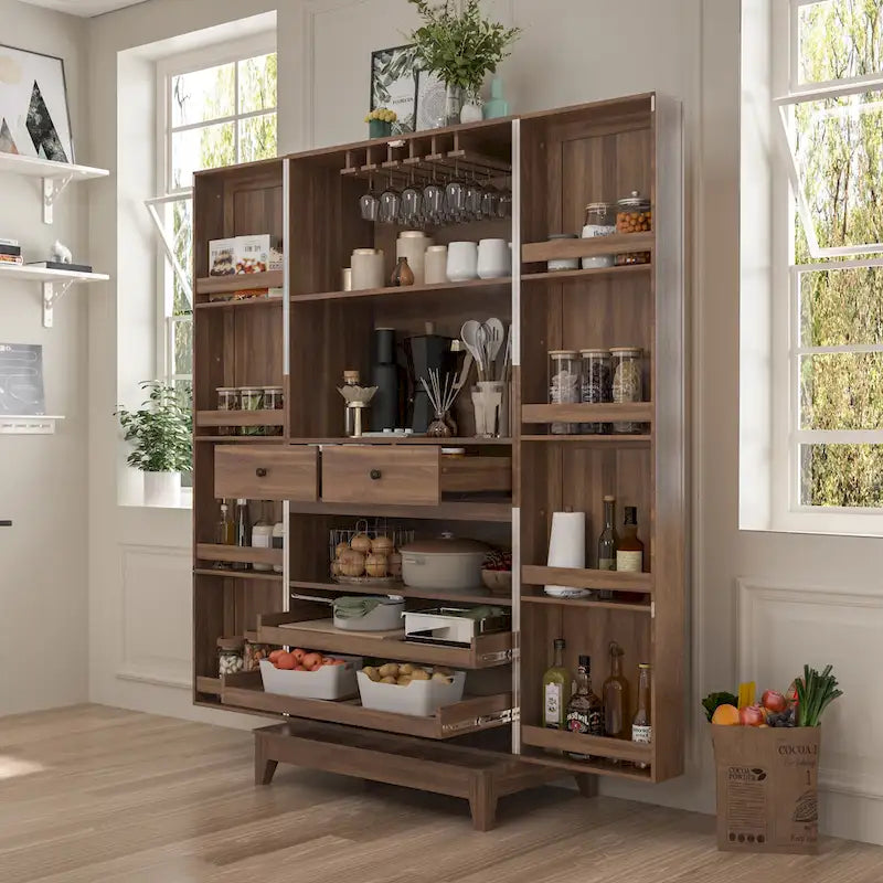 Multifunctional Kitchen Cabinetand Wine Cabinet Wine Glass Rack Pantry