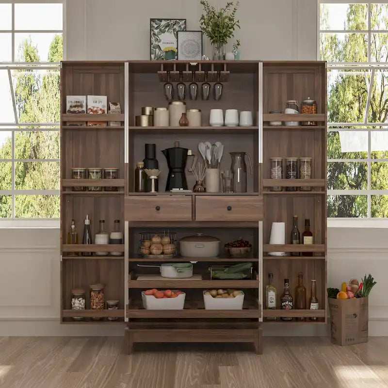 Multifunctional Kitchen and Wine Storage Cabinet