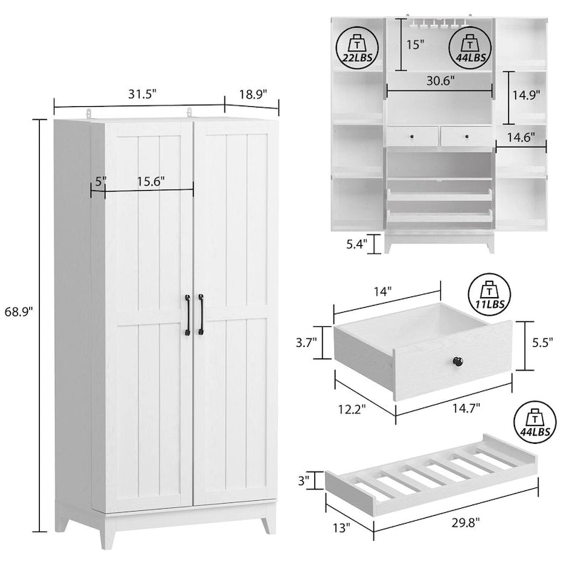 Multifunctional Kitchen and Wine Storage Cabinet