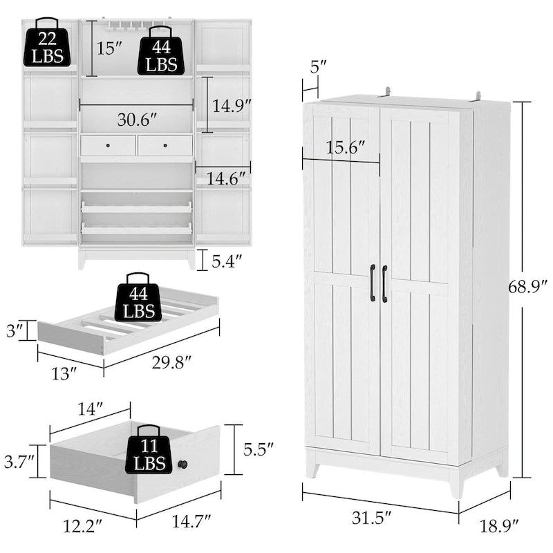 Multifunctional Kitchen and Wine Storage Cabinet